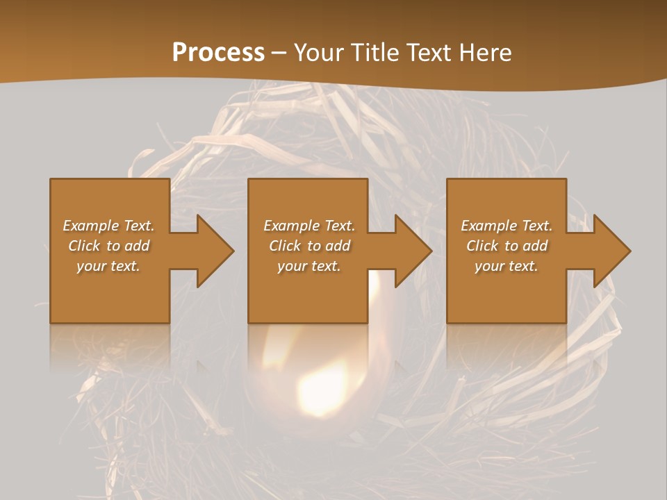 Golden Egg Inside A Nest On Black Background PowerPoint Template