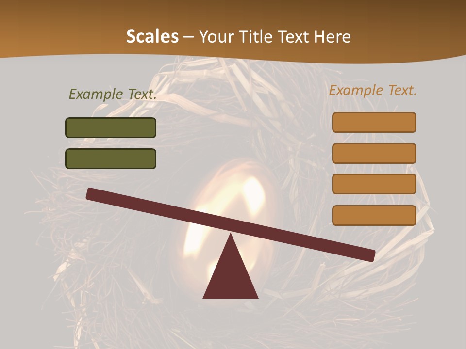 Golden Egg Inside A Nest On Black Background PowerPoint Template