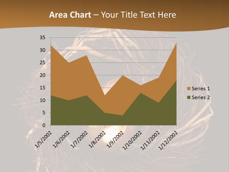 Golden Egg Inside A Nest On Black Background PowerPoint Template