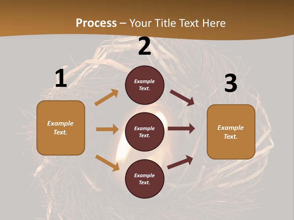 Golden Egg Inside A Nest On Black Background PowerPoint Template