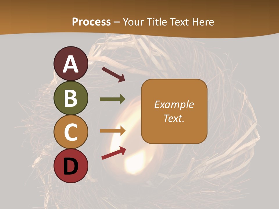 Golden Egg Inside A Nest On Black Background PowerPoint Template