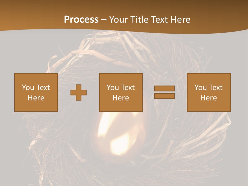 Golden Egg Inside A Nest On Black Background PowerPoint Template