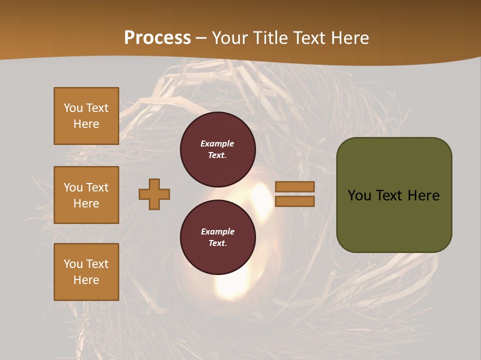Golden Egg Inside A Nest On Black Background PowerPoint Template