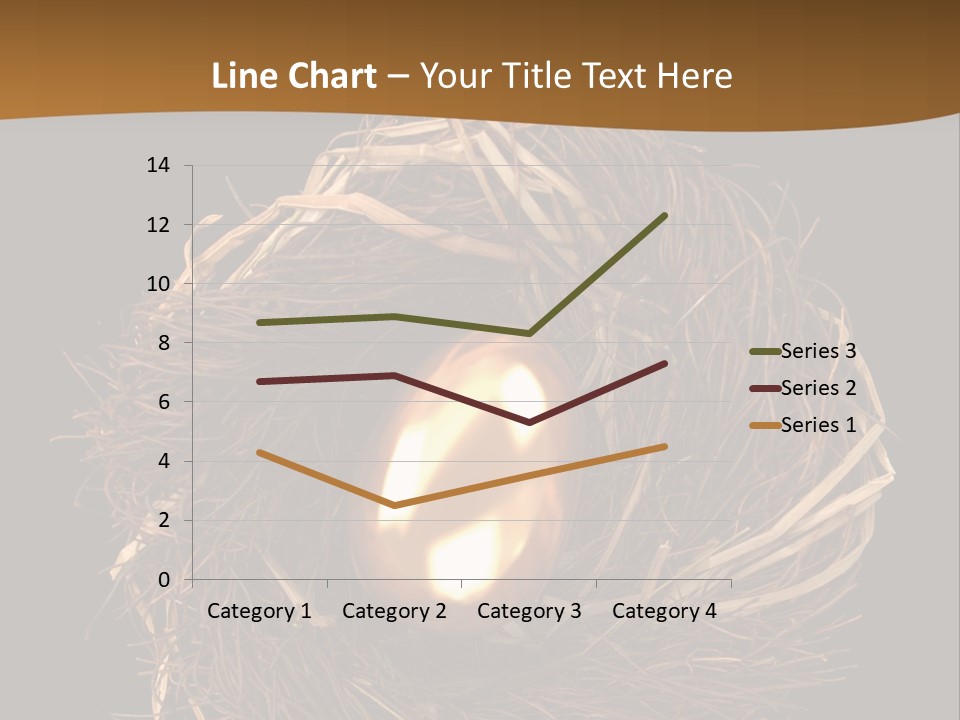 Golden Egg Inside A Nest On Black Background PowerPoint Template