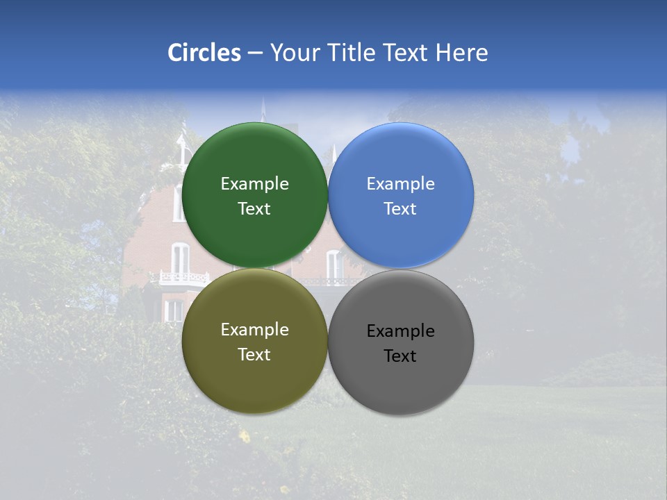 An Ornate, Nineteenth-Century North American Red Brick House In Late Summer. PowerPoint Template