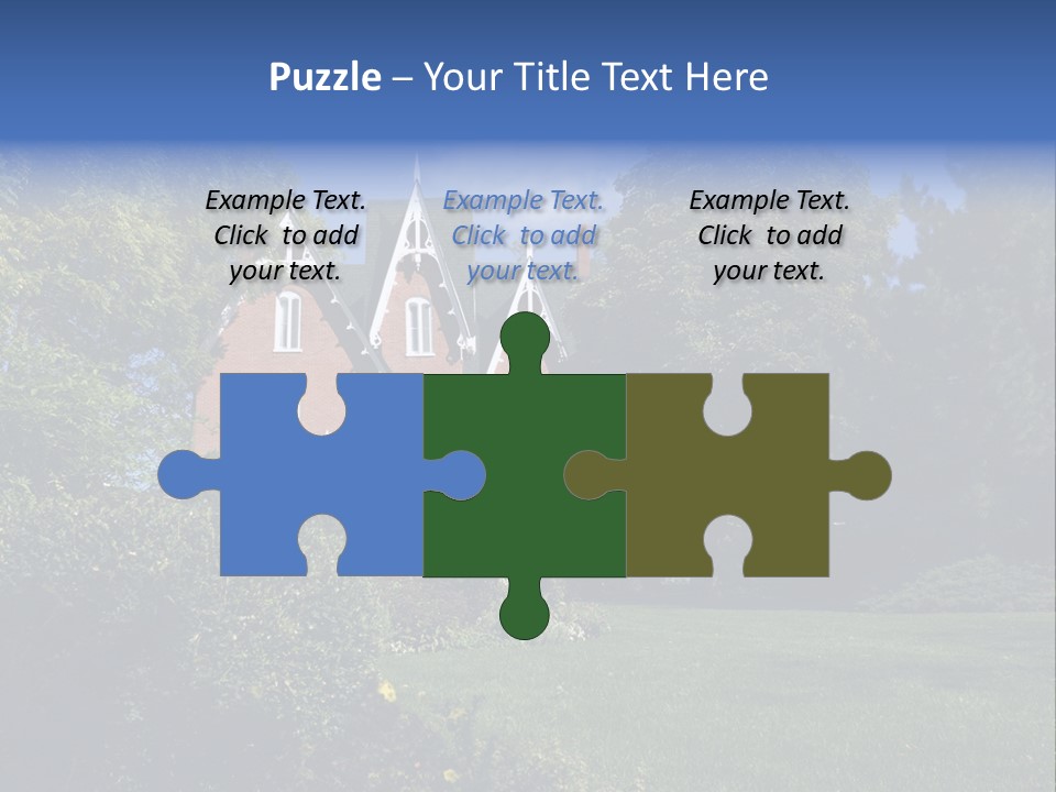 An Ornate, Nineteenth-Century North American Red Brick House In Late Summer. PowerPoint Template