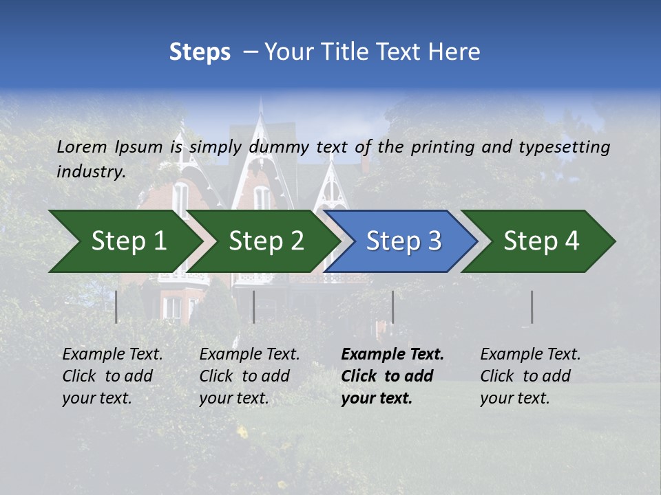 An Ornate, Nineteenth-Century North American Red Brick House In Late Summer. PowerPoint Template
