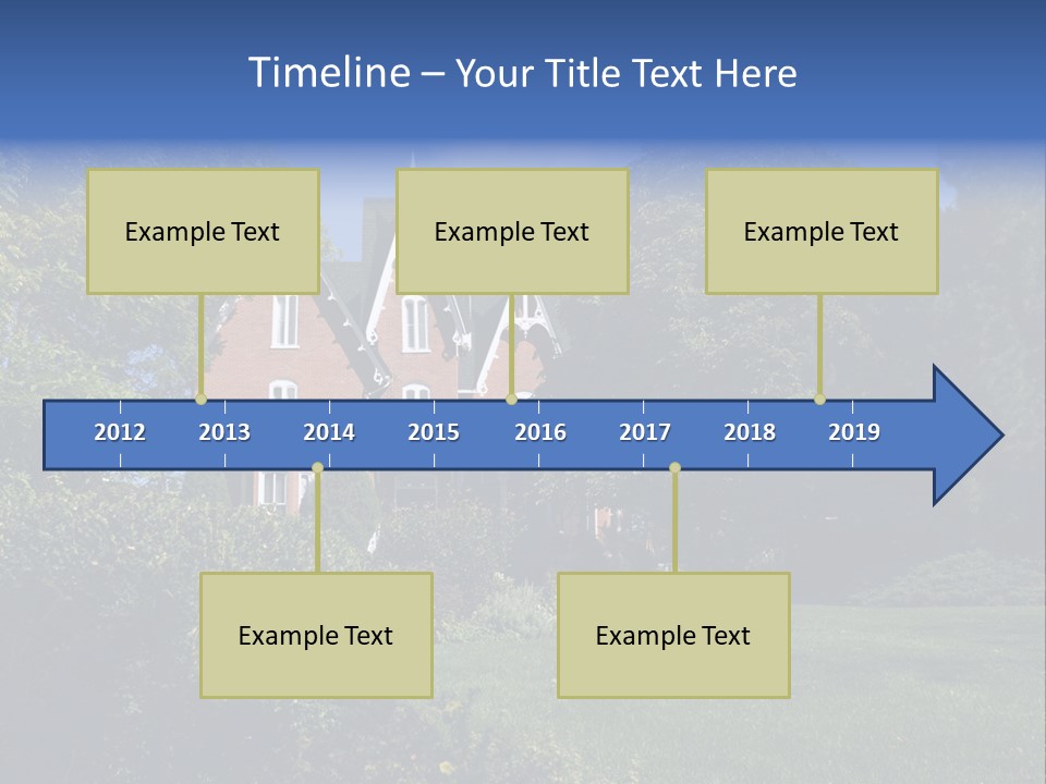 An Ornate, Nineteenth-Century North American Red Brick House In Late Summer. PowerPoint Template