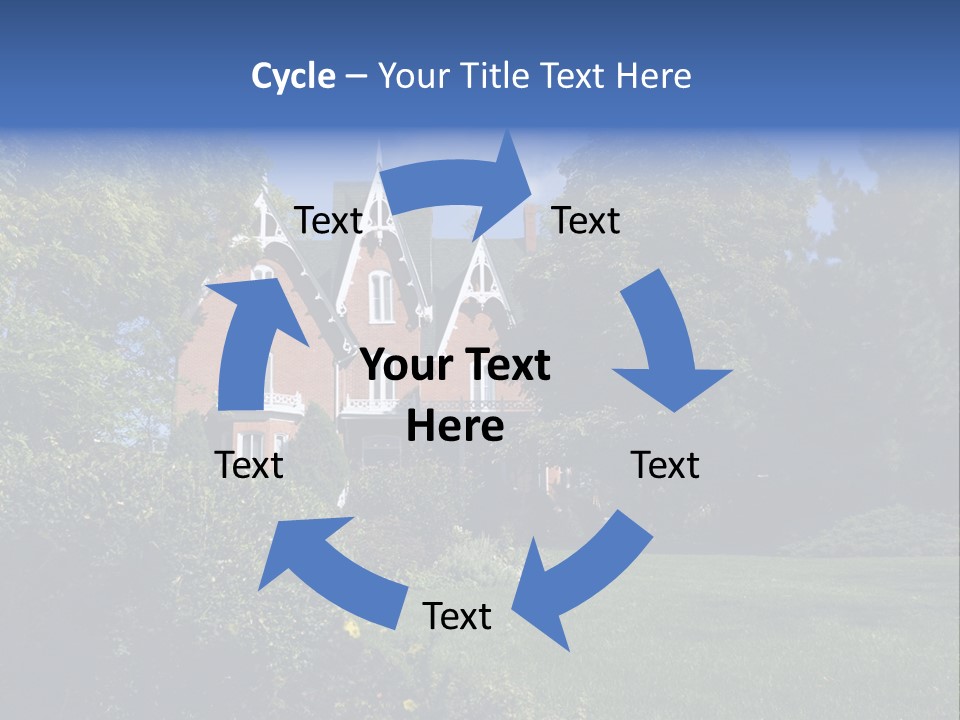 An Ornate, Nineteenth-Century North American Red Brick House In Late Summer. PowerPoint Template