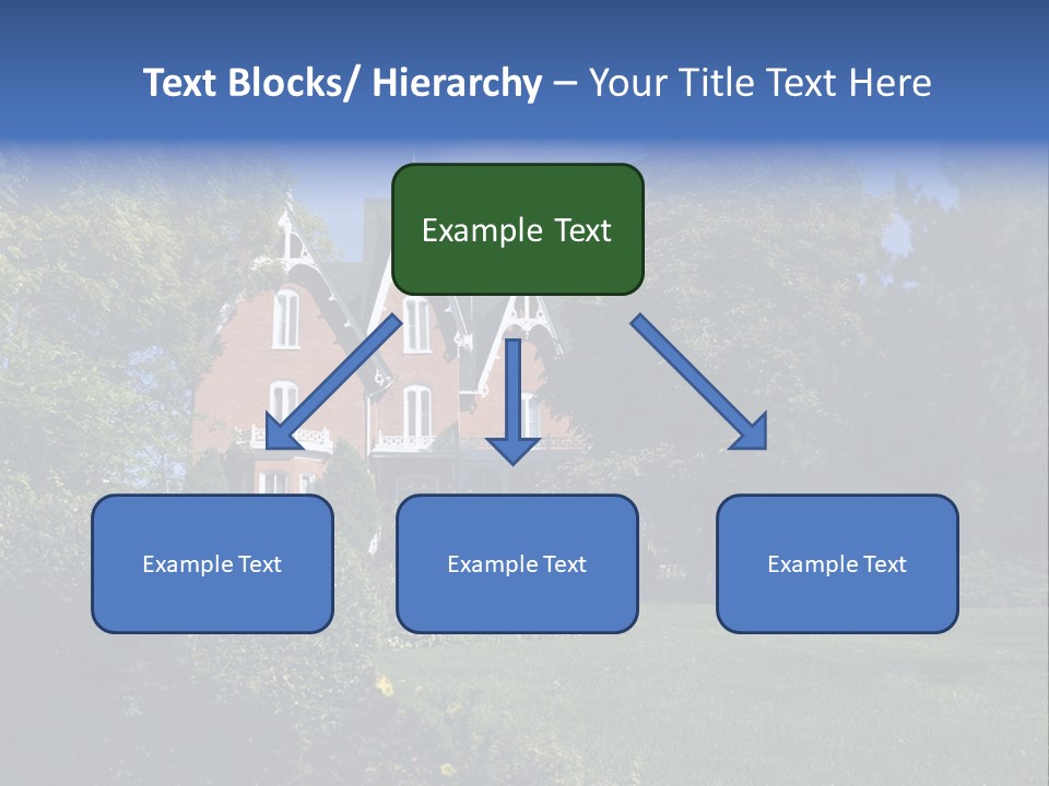 An Ornate, Nineteenth-Century North American Red Brick House In Late Summer. PowerPoint Template