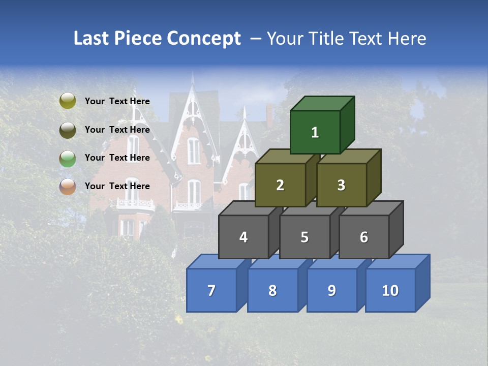 An Ornate, Nineteenth-Century North American Red Brick House In Late Summer. PowerPoint Template