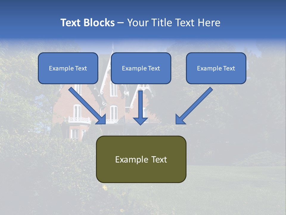An Ornate, Nineteenth-Century North American Red Brick House In Late Summer. PowerPoint Template