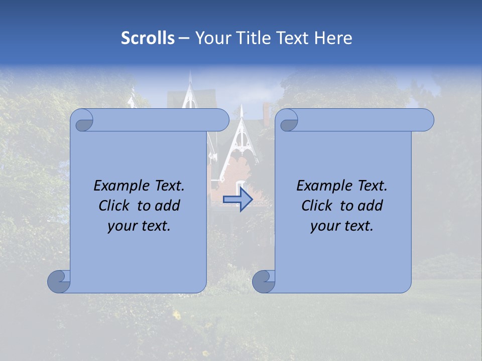 An Ornate, Nineteenth-Century North American Red Brick House In Late Summer. PowerPoint Template