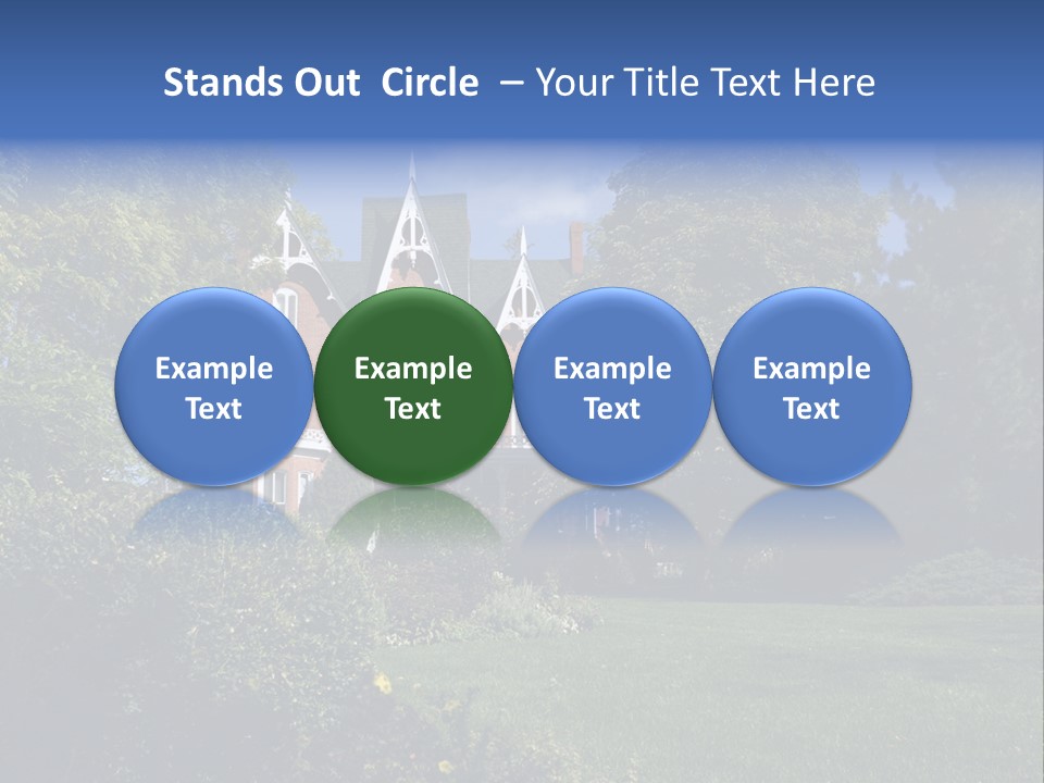 An Ornate, Nineteenth-Century North American Red Brick House In Late Summer. PowerPoint Template