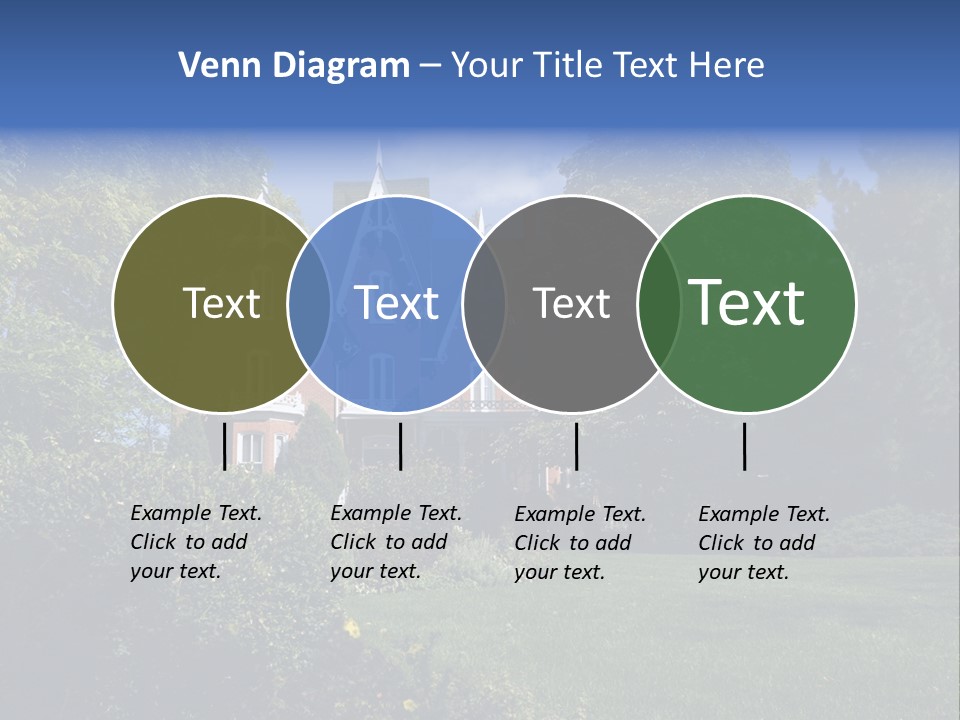 An Ornate, Nineteenth-Century North American Red Brick House In Late Summer. PowerPoint Template
