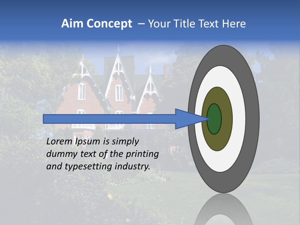 An Ornate, Nineteenth-Century North American Red Brick House In Late Summer. PowerPoint Template