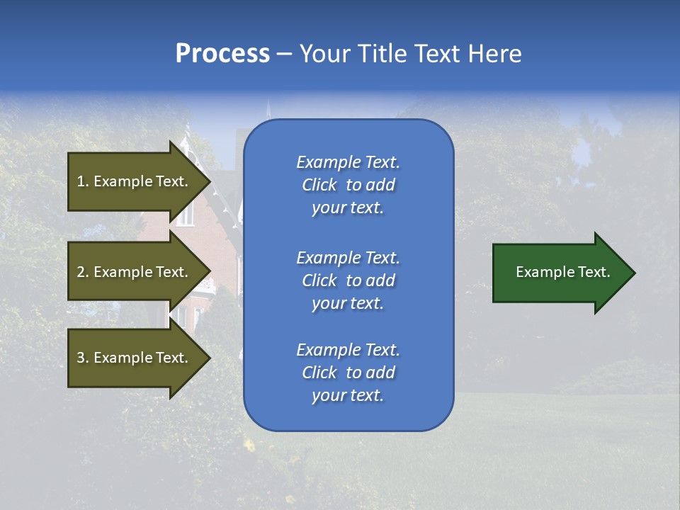 An Ornate, Nineteenth-Century North American Red Brick House In Late Summer. PowerPoint Template