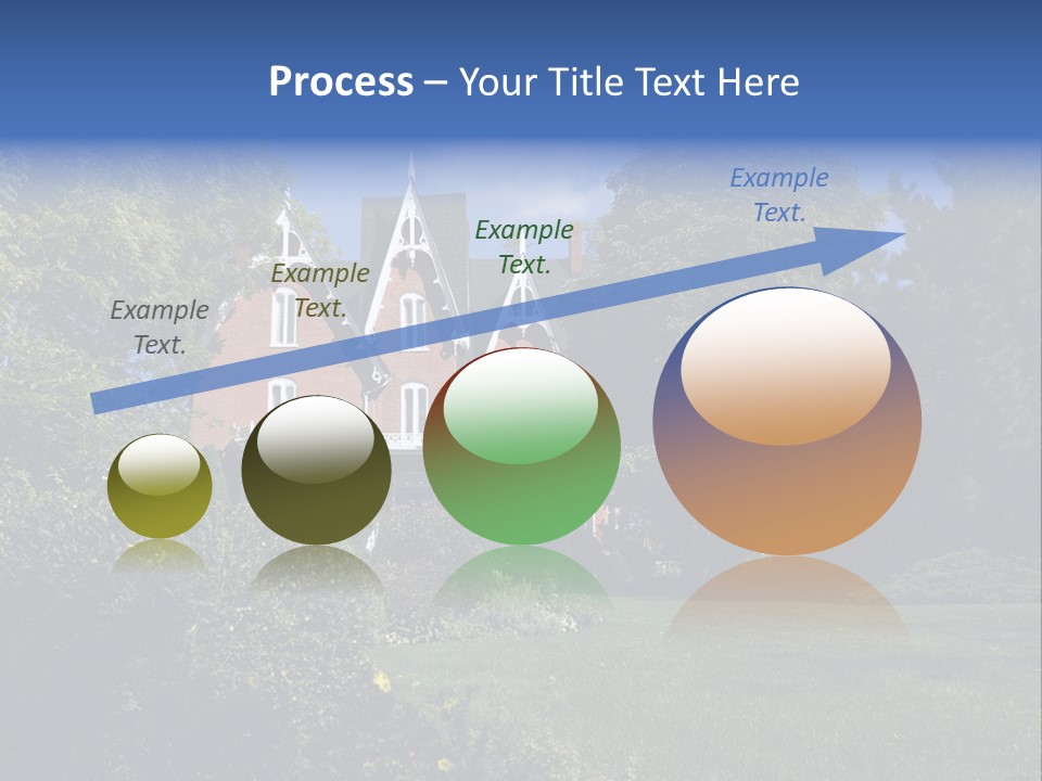An Ornate, Nineteenth-Century North American Red Brick House In Late Summer. PowerPoint Template