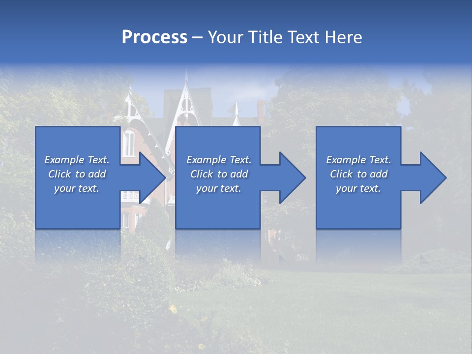 An Ornate, Nineteenth-Century North American Red Brick House In Late Summer. PowerPoint Template
