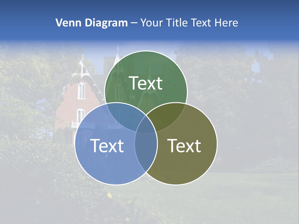 An Ornate, Nineteenth-Century North American Red Brick House In Late Summer. PowerPoint Template