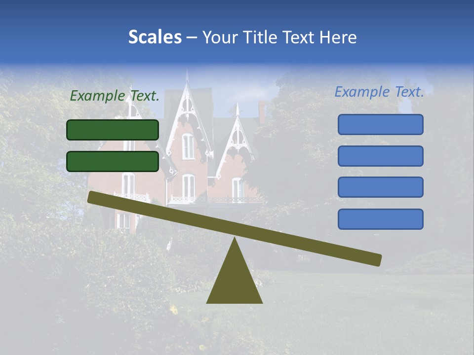 An Ornate, Nineteenth-Century North American Red Brick House In Late Summer. PowerPoint Template