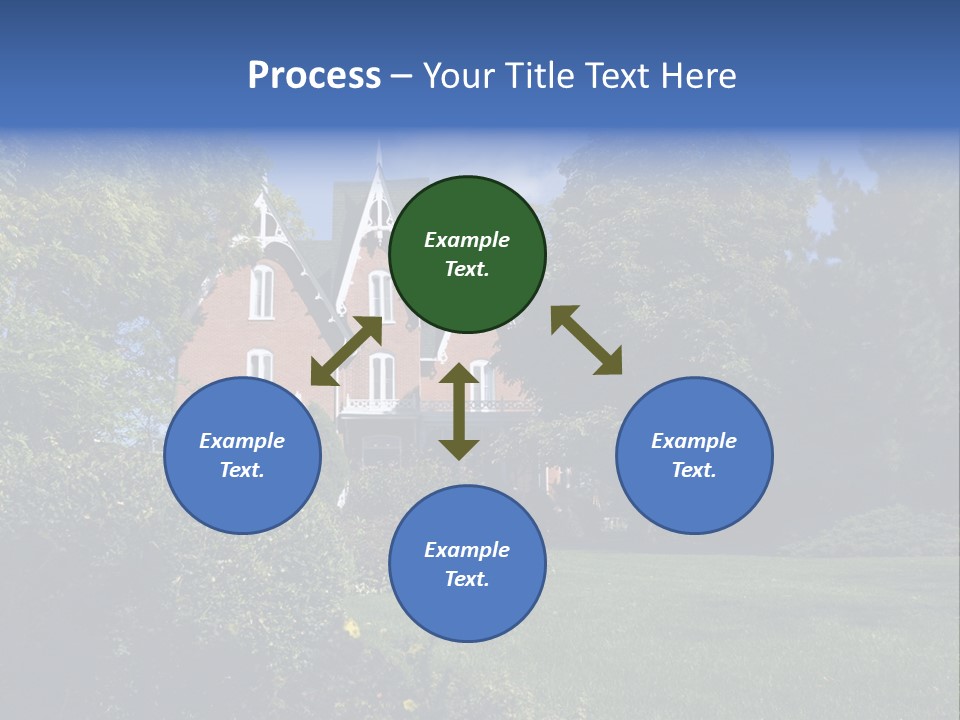 An Ornate, Nineteenth-Century North American Red Brick House In Late Summer. PowerPoint Template