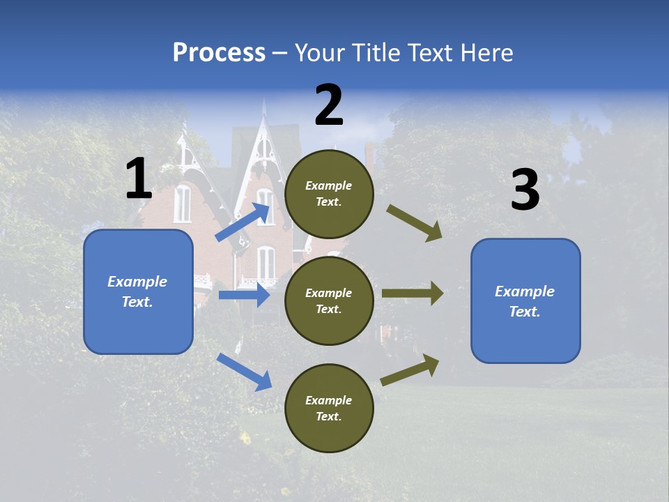 An Ornate, Nineteenth-Century North American Red Brick House In Late Summer. PowerPoint Template