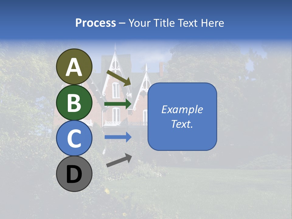 An Ornate, Nineteenth-Century North American Red Brick House In Late Summer. PowerPoint Template
