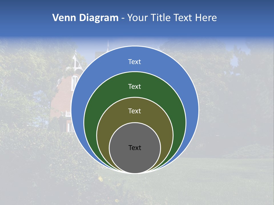 An Ornate, Nineteenth-Century North American Red Brick House In Late Summer. PowerPoint Template