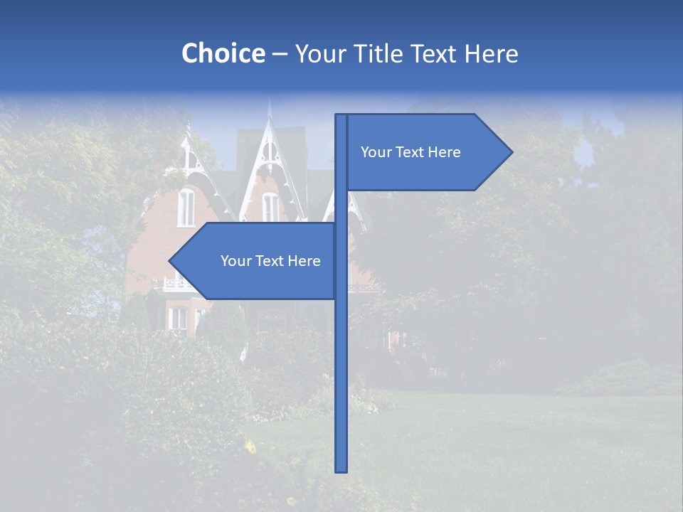 An Ornate, Nineteenth-Century North American Red Brick House In Late Summer. PowerPoint Template