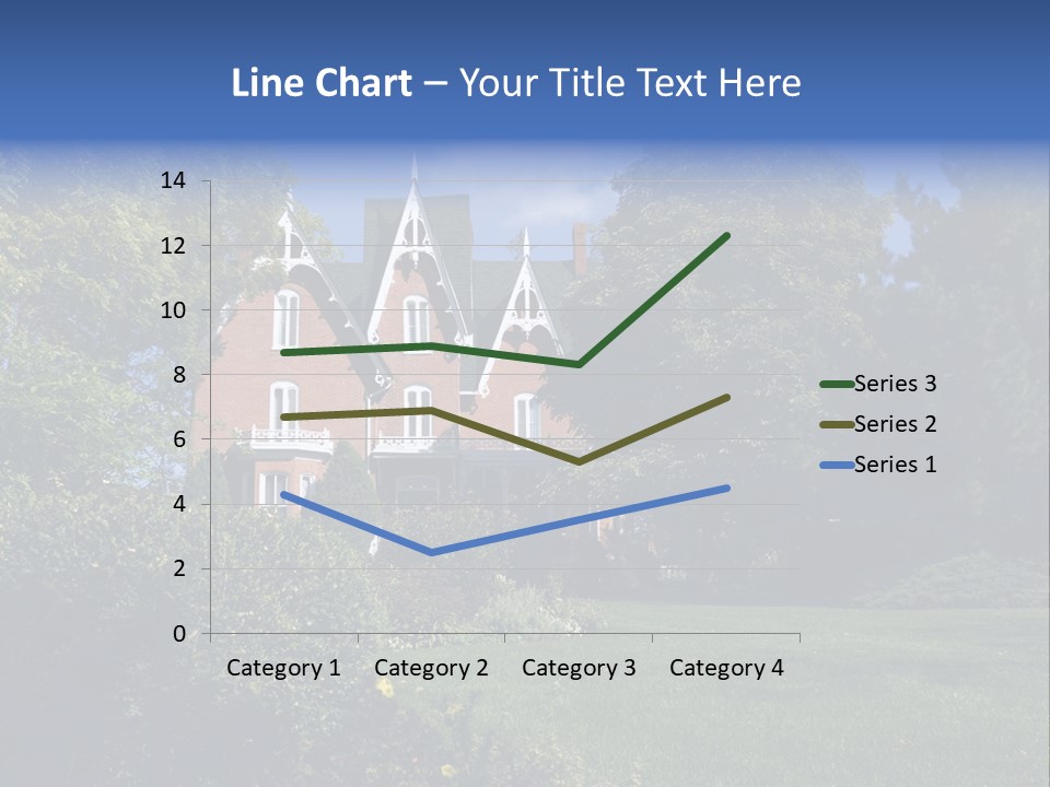 An Ornate, Nineteenth-Century North American Red Brick House In Late Summer. PowerPoint Template