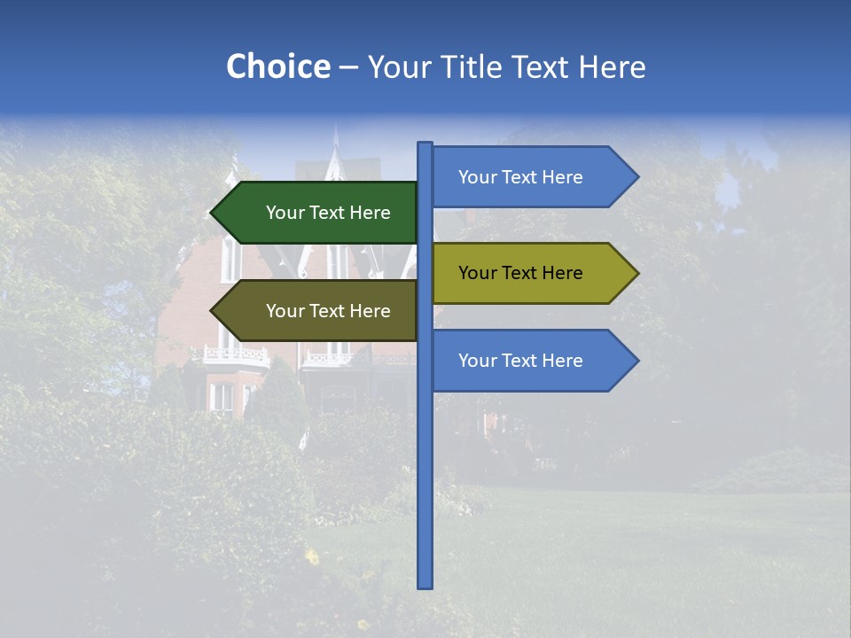 An Ornate, Nineteenth-Century North American Red Brick House In Late Summer. PowerPoint Template