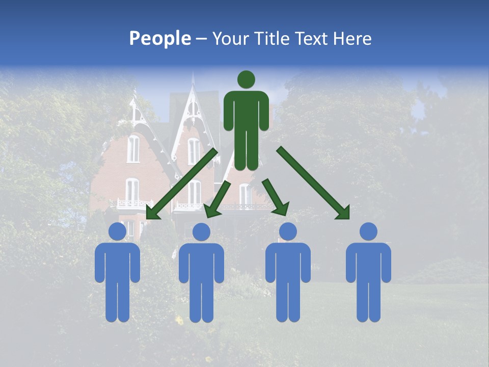 An Ornate, Nineteenth-Century North American Red Brick House In Late Summer. PowerPoint Template