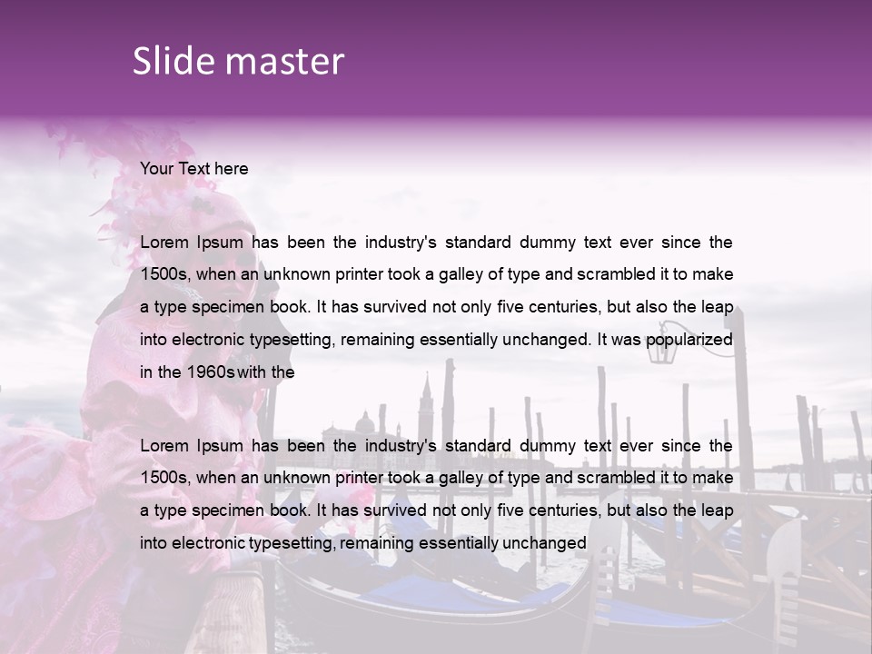 Pink Mask, Venice Carnival, Italy. PowerPoint Template