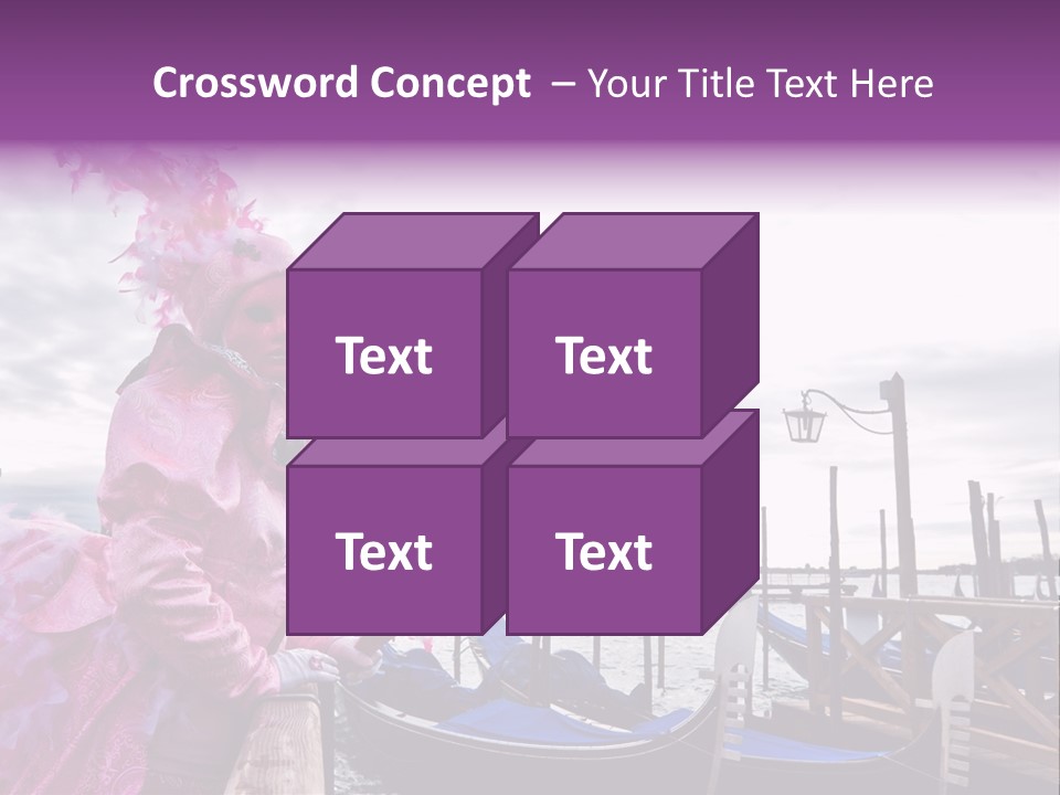 Pink Mask, Venice Carnival, Italy. PowerPoint Template