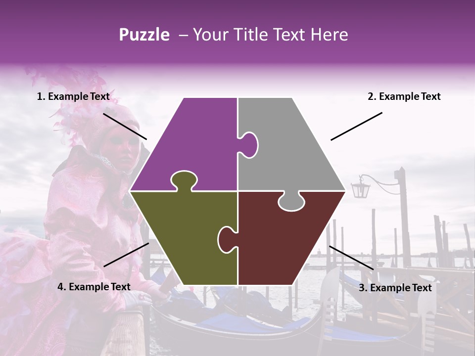 Pink Mask, Venice Carnival, Italy. PowerPoint Template