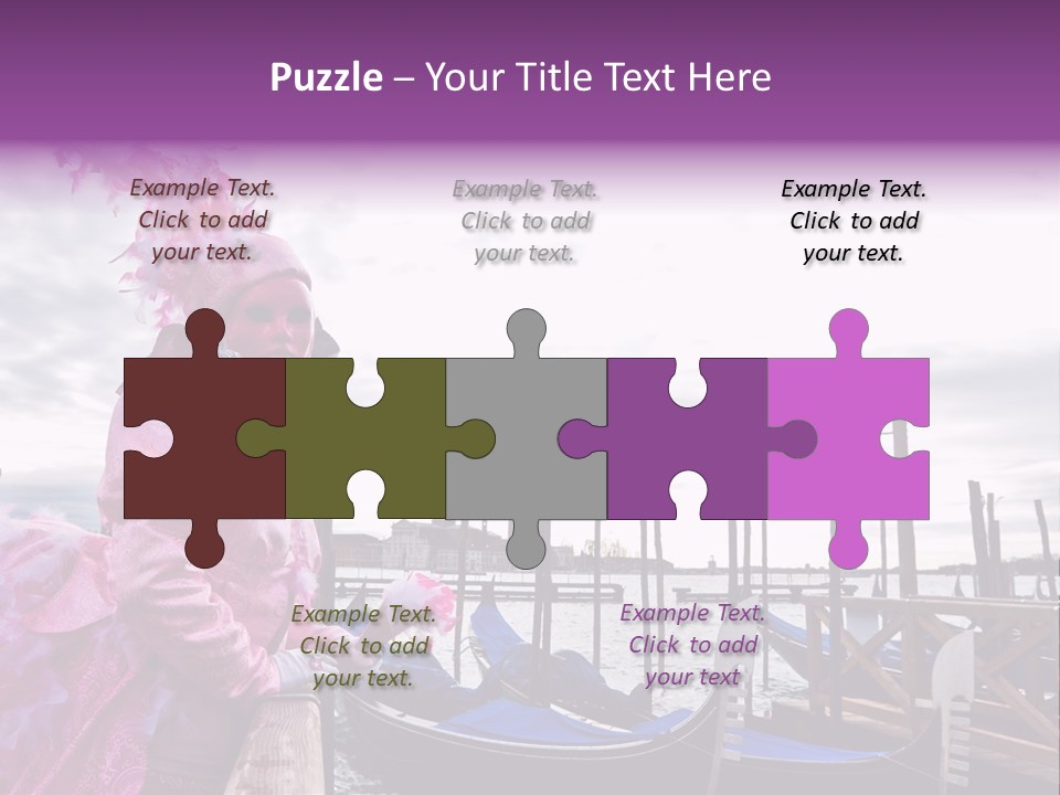 Pink Mask, Venice Carnival, Italy. PowerPoint Template