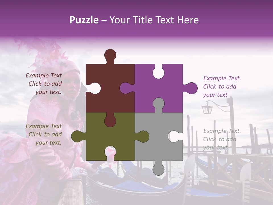 Pink Mask, Venice Carnival, Italy. PowerPoint Template