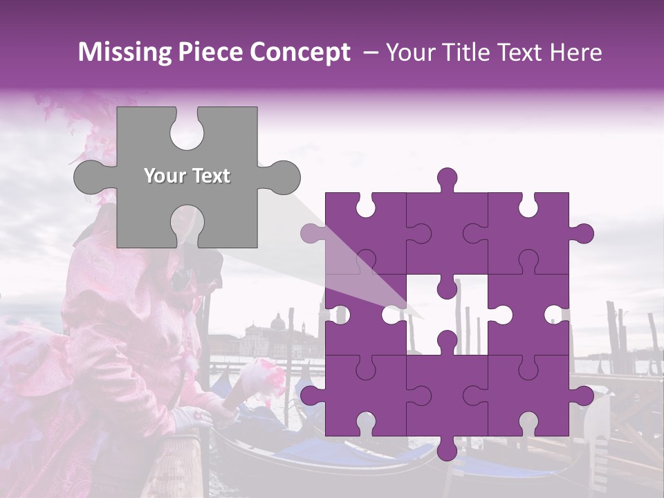 Pink Mask, Venice Carnival, Italy. PowerPoint Template