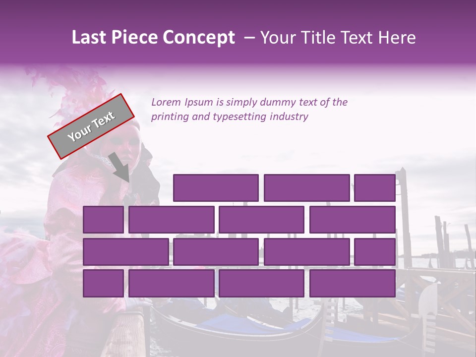 Pink Mask, Venice Carnival, Italy. PowerPoint Template