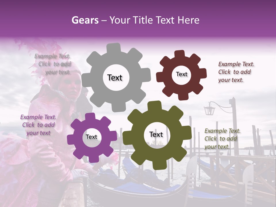 Pink Mask, Venice Carnival, Italy. PowerPoint Template