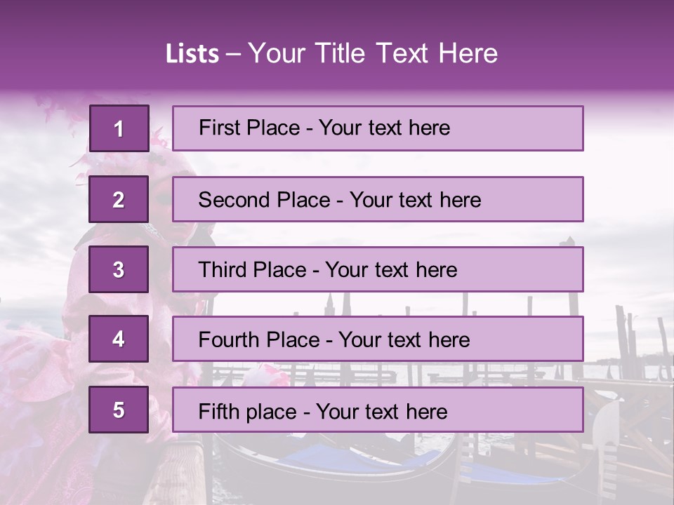 Pink Mask, Venice Carnival, Italy. PowerPoint Template