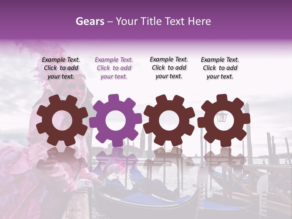 Pink Mask, Venice Carnival, Italy. PowerPoint Template