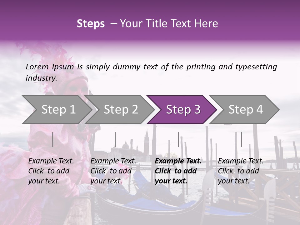 Pink Mask, Venice Carnival, Italy. PowerPoint Template