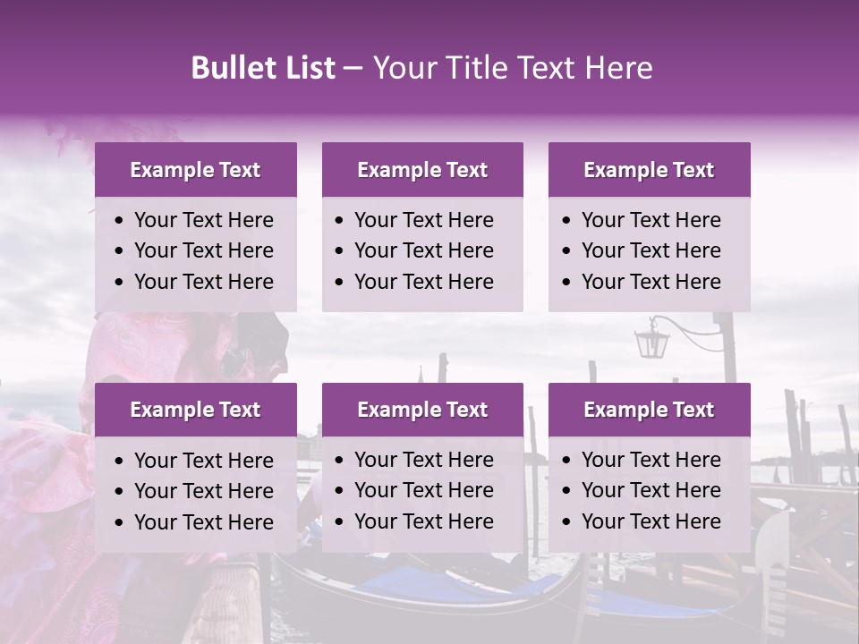 Pink Mask, Venice Carnival, Italy. PowerPoint Template