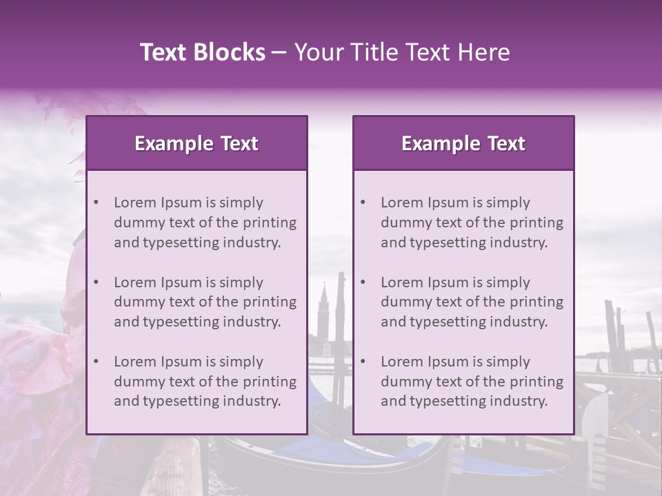 Pink Mask, Venice Carnival, Italy. PowerPoint Template