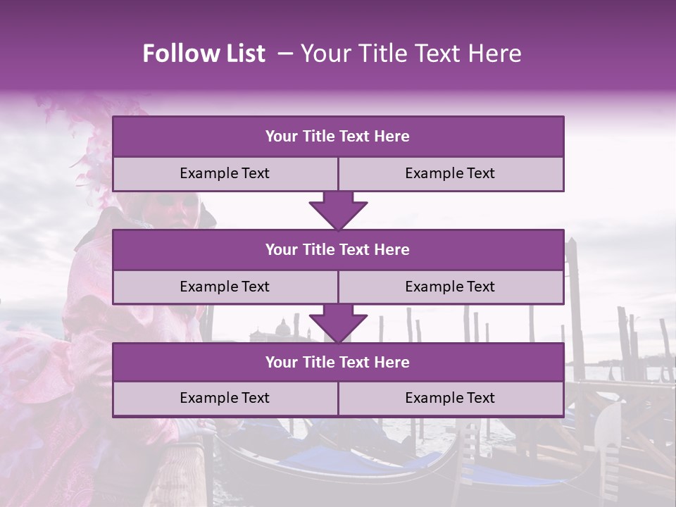 Pink Mask, Venice Carnival, Italy. PowerPoint Template