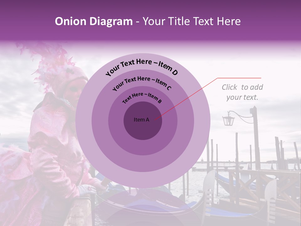 Pink Mask, Venice Carnival, Italy. PowerPoint Template