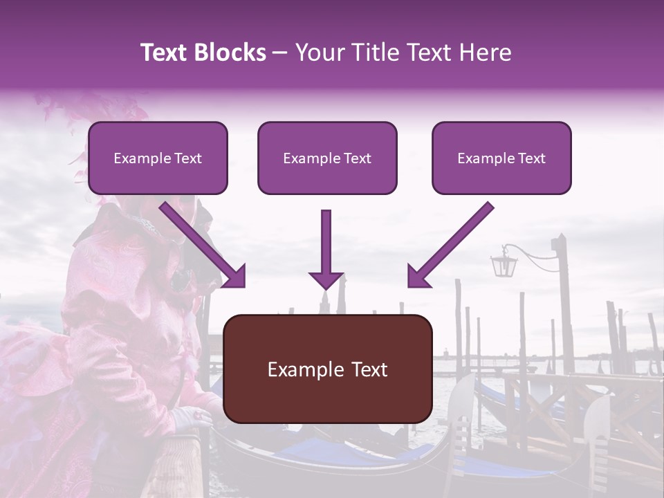 Pink Mask, Venice Carnival, Italy. PowerPoint Template