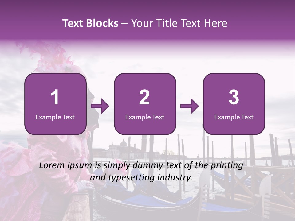 Pink Mask, Venice Carnival, Italy. PowerPoint Template